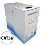 This pullbox contains 305 meters of CAT5e unshielded UTP cable in a white colouring