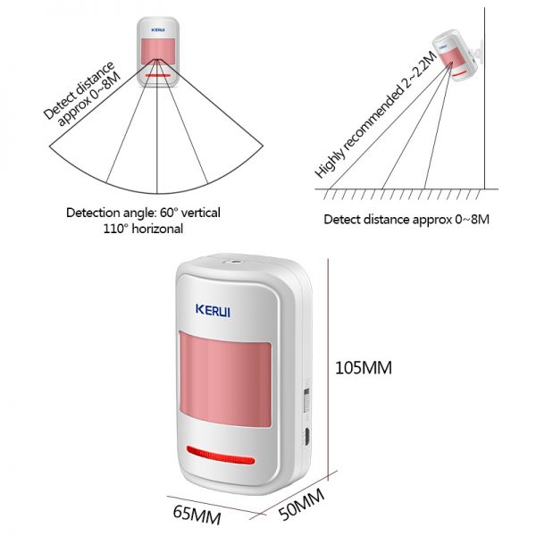 KERUI Wireless Intelligent PIR Motion Sensor Detector X3 2